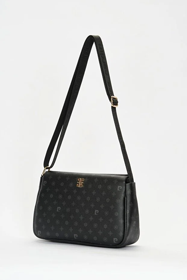 Elegant Black Monogram Shoulder Bag