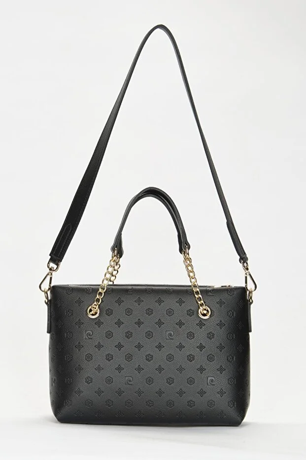 Chic Black Floater Faux Leather Women's Shoulder Bag