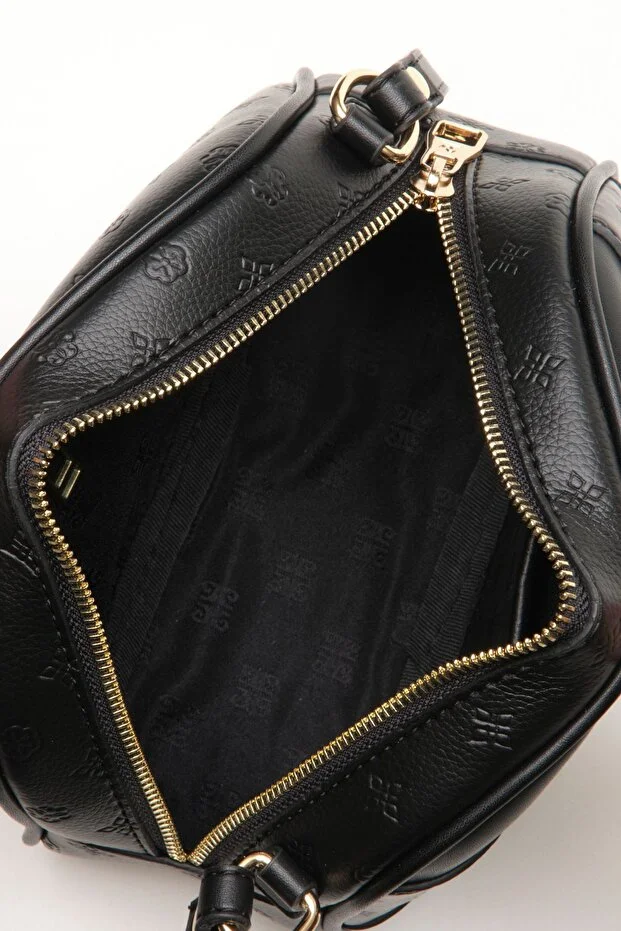 Sleek Black Floater Faux Leather Women's Shoulder Bag