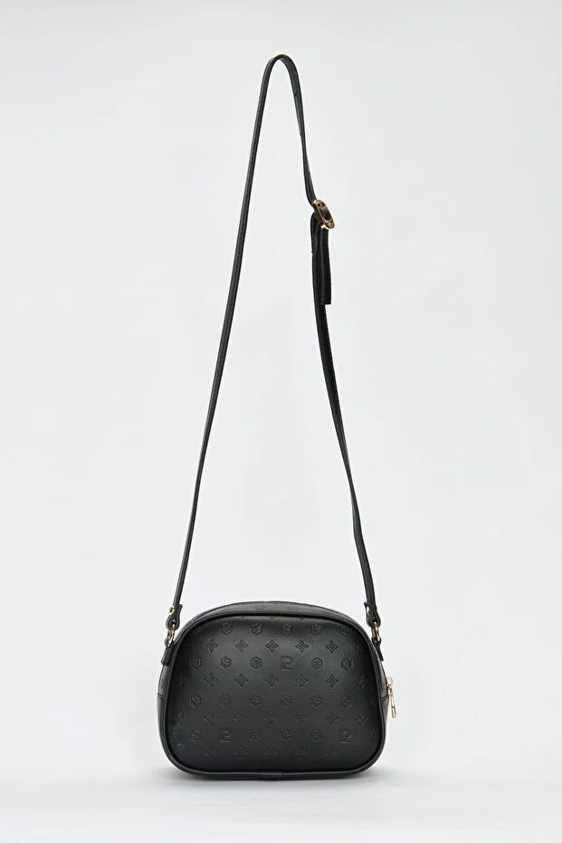 Sleek Black Floater Faux Leather Women's Shoulder Bag