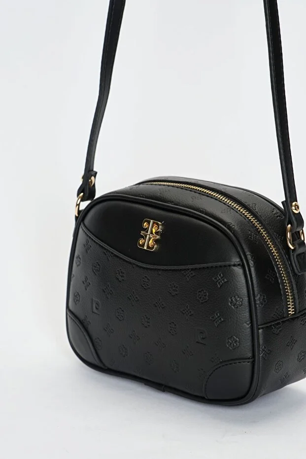 Sleek Black Floater Faux Leather Women's Shoulder Bag