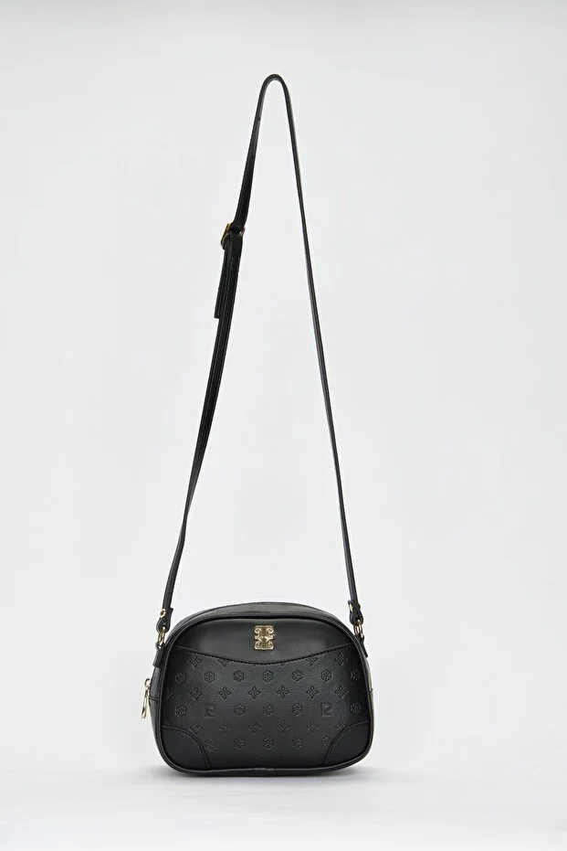 Sleek Black Floater Faux Leather Women's Shoulder Bag
