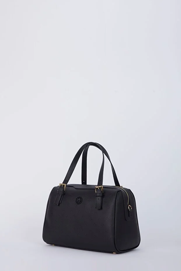 Stylish Black Print Faux Leather Women's Shoulder Bag