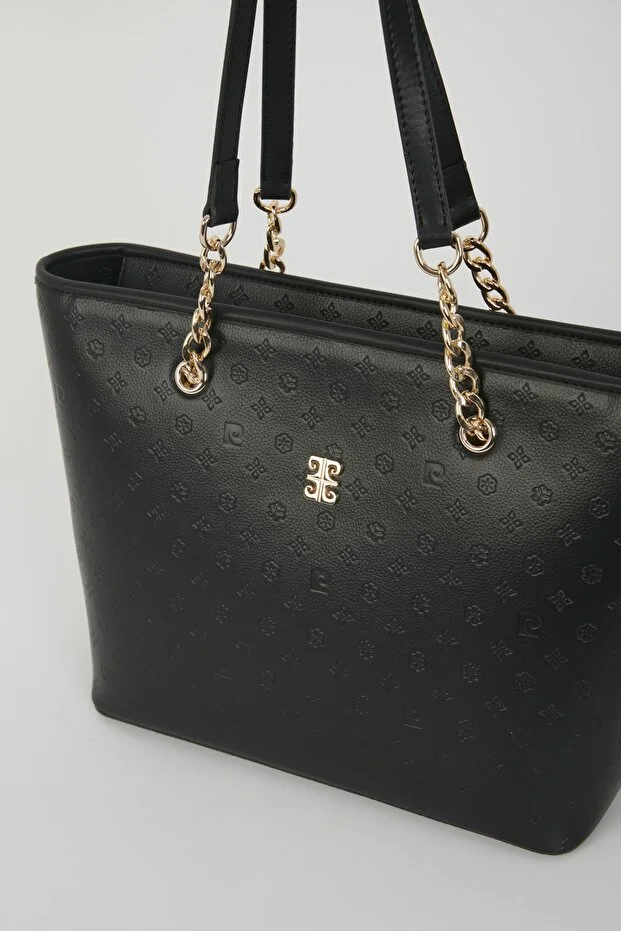 Modern Black Floater Faux Leather Women's Shoulder Bag