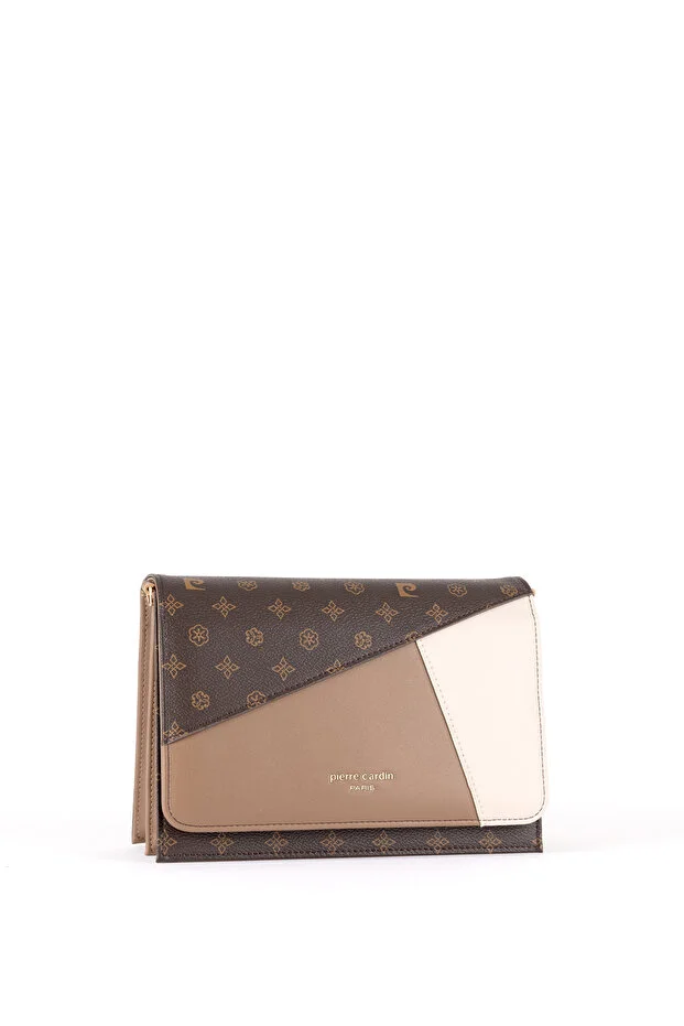 Sophisticated Coffee Monogram Faux Leather Women's Crossbody Bag
