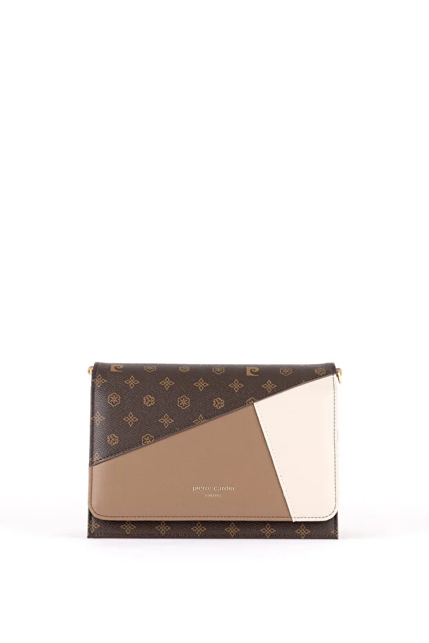 Sophisticated Coffee Monogram Faux Leather Women's Crossbody Bag