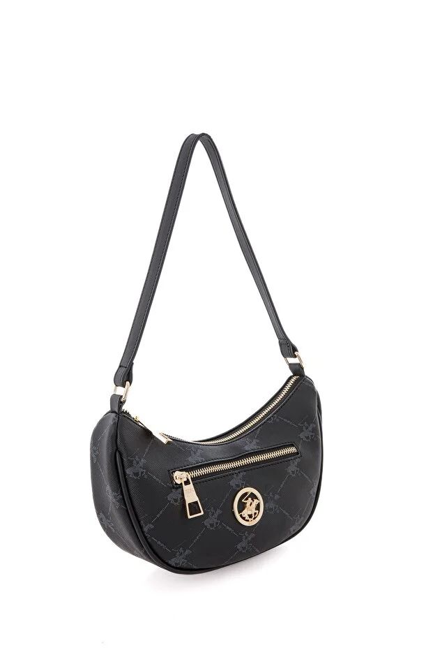 Elegant Black Faux Leather Women’s Shoulder Bag