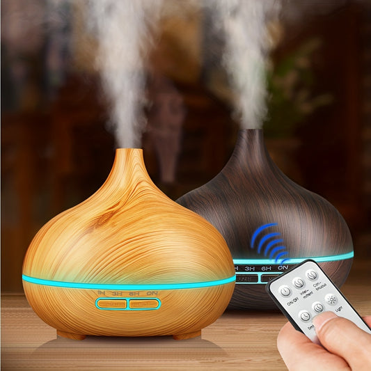 550ml Ultrasonic Essential Oil Diffuser – Remote Control, Electric Aromatherapy Humidifier with Waterless Auto-Off for Safety and Convenience
