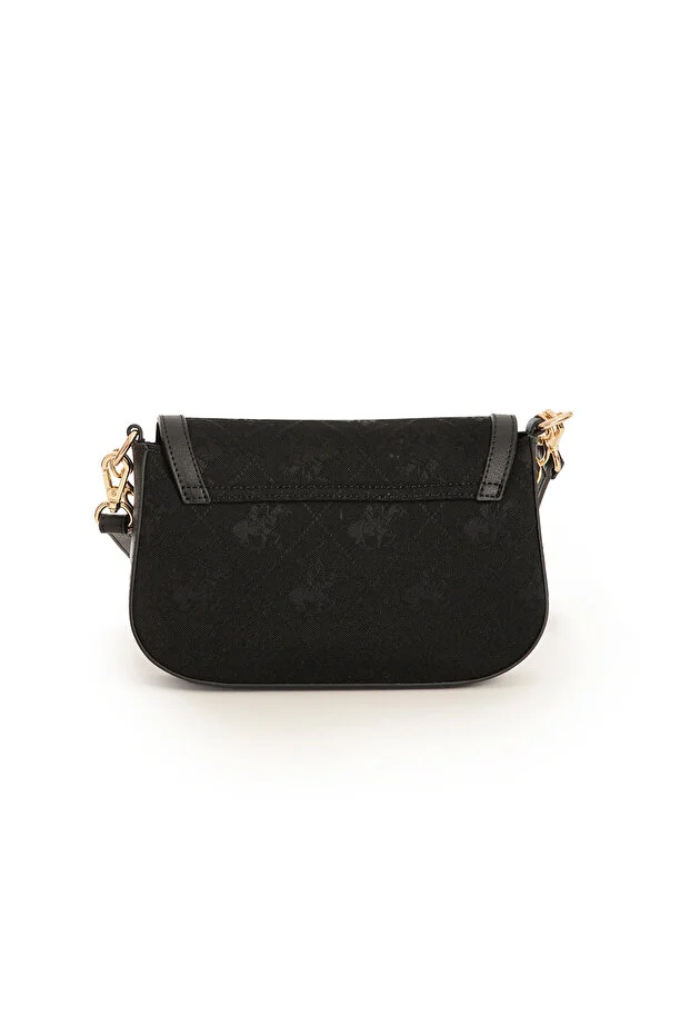 Classic Black Denim Faux Leather Women’s Shoulder Bag